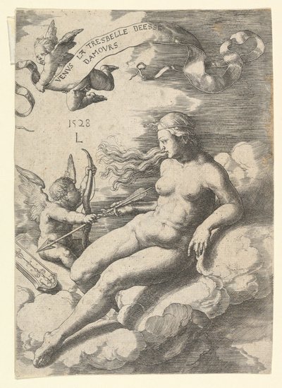 Wenus i Kupidyn, 1528. autorstwa Lucas van Leyden