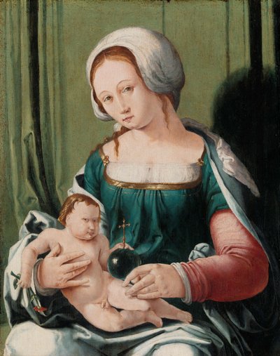 Dziewica z Dzieciątkiem, ok. 1530 (olej na desce) autorstwa Lucas van Leyden