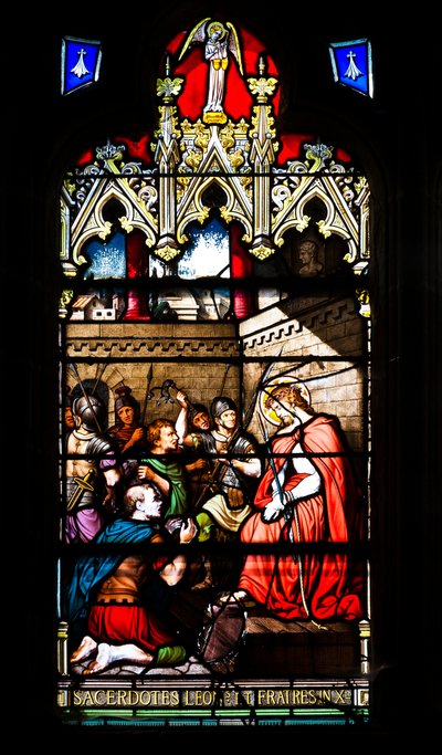 Saint-Pol de Léon (Finistère), katedra Saint-Paul-Aurélien / Rozeta w południowym transepcie (zdjęcie ilustracyjne) autorstwa Lucien-Leopold Lobin