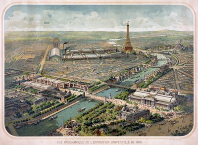 Panoramiczny widok na Wystawę Powszechną w 1900 roku. autorstwa Lucien Baylac