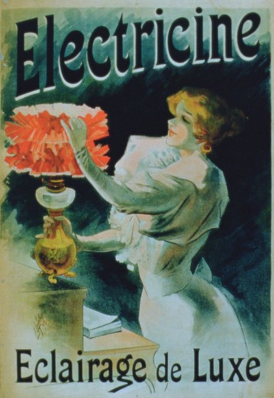 Plakat reklamujący luksusowe oświetlenie „Elektryka” autorstwa Lucien Lefevre
