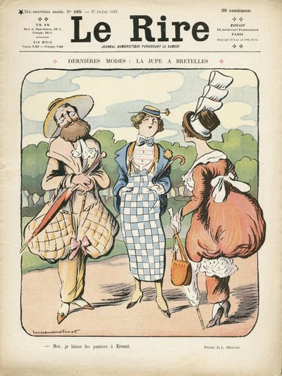 Ilustracja w Le Rire, 27.07.12 - Najnowsza moda (grawerunek) autorstwa Lucien Metivet