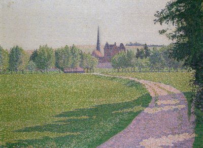 Kościół Eragny, 1886 r. autorstwa Lucien Pissarro