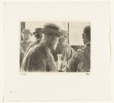 Mężczyźni w kawiarni autorstwa Lucien Pissarro