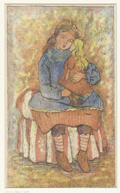 Dziewczyna z lalką autorstwa Lucien Pissarro