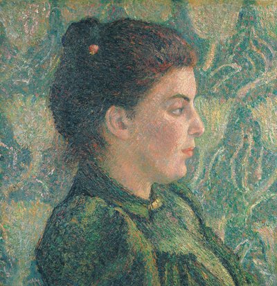 Portret Esther z profilu autorstwa Lucien Pissarro