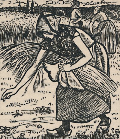 Ruth Gleaning, 1919 autorstwa Lucien Pissarro