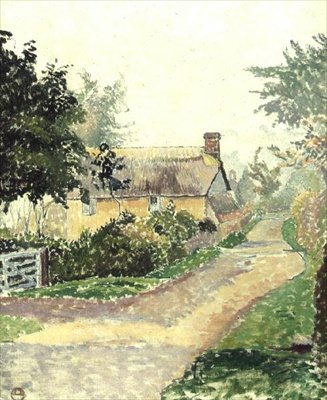 The Cottage in the Mist, Fishpond autorstwa Lucien Pissarro