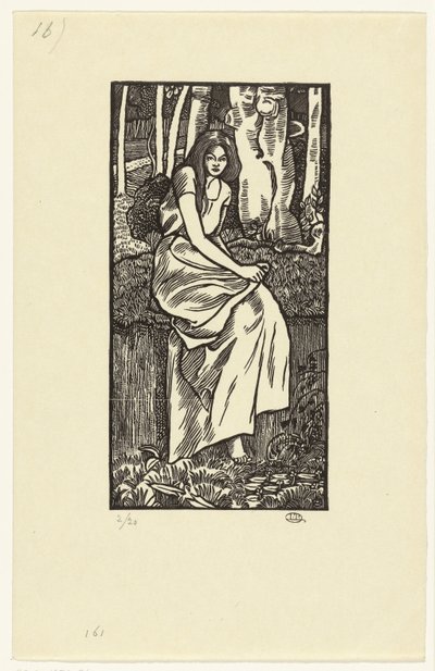 Kobieta w lesie Dziewczyna z lasu autorstwa Lucien Pissarro