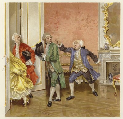 Ilustracja do Szkoły skandalu (chromolitho) autorstwa Lucius Rossi