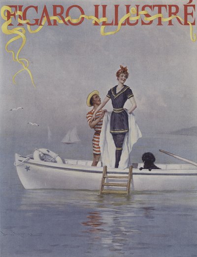 Pełna woda na morzu, okładka Le Figaro Illustre, sierpień 1894 r autorstwa Lucius Rossi