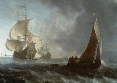 holenderskie okręty wojenne autorstwa Ludolf Backhuysen