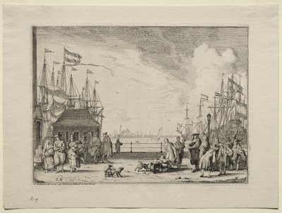 Port w Amsterdamie, 1701. autorstwa Ludolf Backhuysen