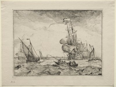 Statki pod pełnymi żaglami, 1701. autorstwa Ludolf Backhuysen