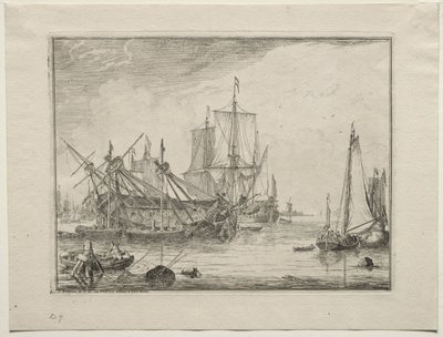 Statki w naprawie, 1701. autorstwa Ludolf Backhuysen