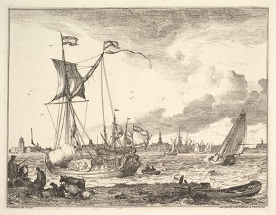 Scena portowa. autorstwa Ludolf Backhuysen I