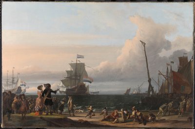 Holenderskie statki na drogach Texel; pośrodku „Gouden Leeuw”, okręt flagowy Cornelisa Tromp autorstwa Ludolf Bakhuysen