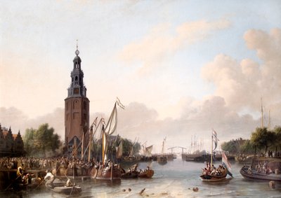 Człowiek rangi wsiadający do Amsterdamu autorstwa Ludolf I Backhuysen