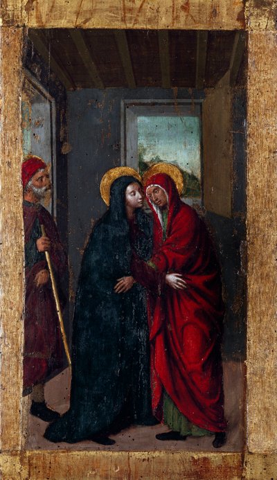 Życie Dziewicy: „”Nawiedzenie””Seria „”Tajemnice Różańca”” Malowidło na drewnie Ludovico Brea (Louis Brea) (1450-1523) 1512-1513 Taggia, Museo del Convento di San Domenico Włochy autorstwa Ludovico Brea