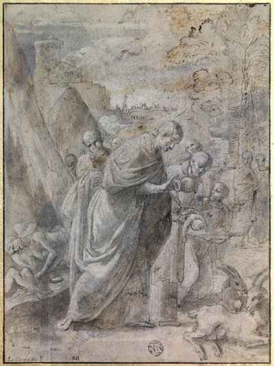 Chrzest nowego dziecka autorstwa Ludovico Carracci
