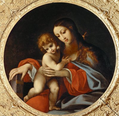 Madonna z dzieciątkiem. Tondo, ... autorstwa Ludovico Carracci