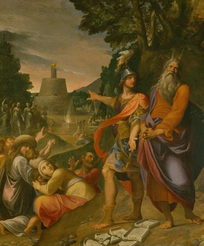 Mojżesz łamie Tablice Prawa (obraz) autorstwa Ludovico Carracci