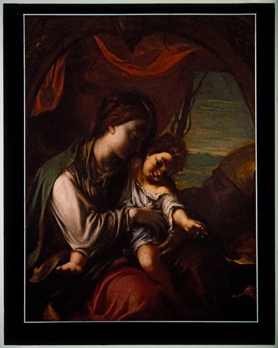 Madonna z Dzieciątkiem i św. Antonim Abbottem (panel) autorstwa Ludovico Carracci