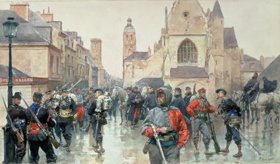 Zjazd Garibaldiniego i żołnierzy francuskich w Tours autorstwa Ludovico Marchetti