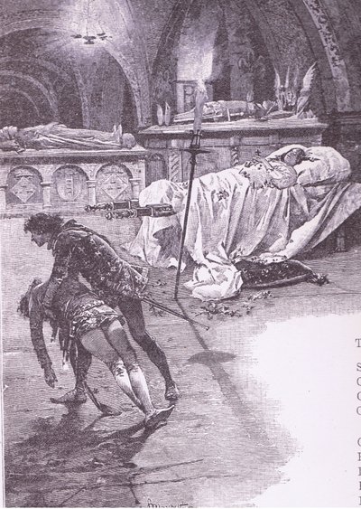 Piękna Julia z aniołami., ilustracja z Romea i Julii, autorstwa Ludovico Marchetti