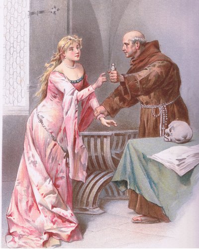 Córko Brat Hold, dostrzegam jakąś nadzieję., ilustracja z Romea i Julii, autorstwa Ludovico Marchetti