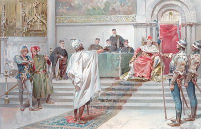 Ilustracja do Otella Szekspira (chromolitho) autorstwa Ludovico Marchetti