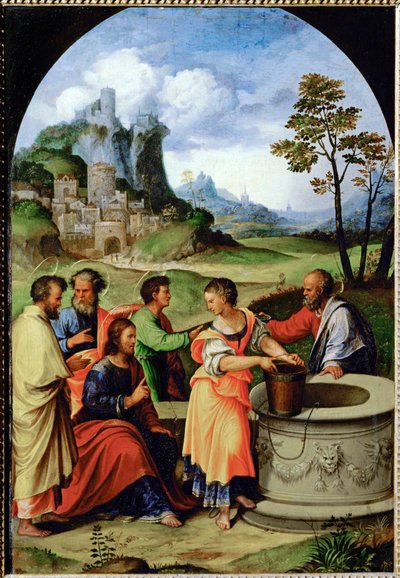 Chrystus i Samarytanka autorstwa Ludovico Mazzolino