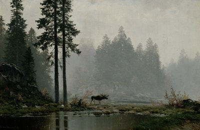 Jesienna mgła (olej na płótnie) autorstwa Ludvig Skramstad