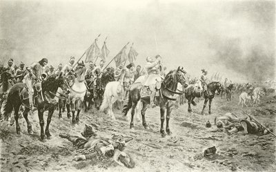Gustavus Adolphus przed bitwą pod Lutzen (wklęsłodruk) autorstwa Ludwig Braun
