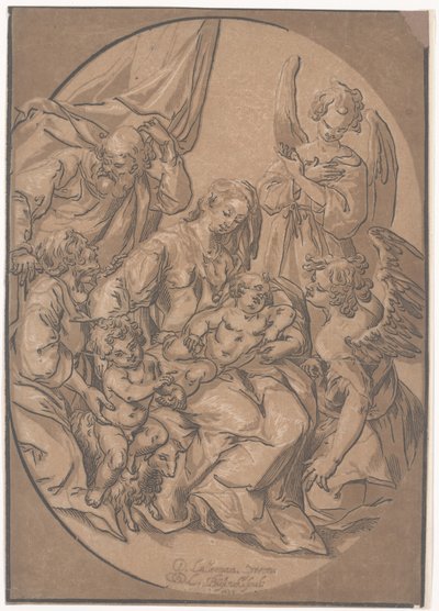 Święta Rodzina z Dzieciątkiem Św. Jan w owalu, ok.1623 autorstwa Ludwig Businck