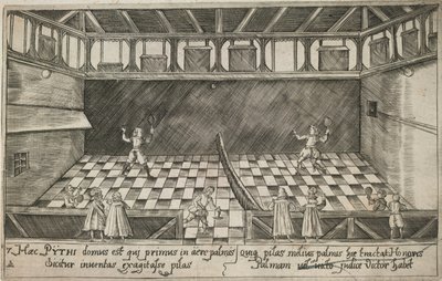 Gra w prawdziwy tenis, ok. 1600 (rycina) autorstwa Ludwig Ditzinger
