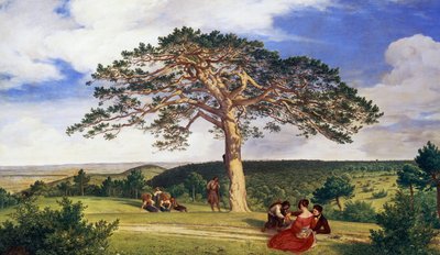 Duża sosna w dolinie Bruhl niedaleko Modding autorstwa Ludwig Ferdinand Schnorr von Carolsfeld