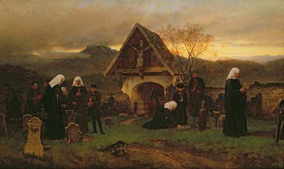 Dzień Zaduszny na Cmentarzu autorstwa Ludwig Friedrich Wilhelm Riefstahl