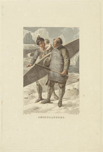 Mieszkańcy Grenlandii Grenlandczycy (tytuł na obiekcie) autorstwa Ludwig Gottlieb Portman