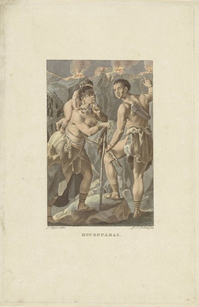 Mieszkańcy RPA (Houzouana) Houzouanas (tytuł na obiekcie) autorstwa Ludwig Gottlieb Portman