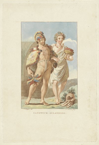 Mieszkańcy Wysp Sandwich (Hawaje) Wyspy Sandwich (tytuł na obiekcie) autorstwa Ludwig Gottlieb Portman