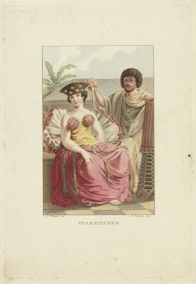 Mieszkańcy wyspy Otaheite (Tahiti) Otaheitanen (tytuł na obiekcie) autorstwa Ludwig Gottlieb Portman