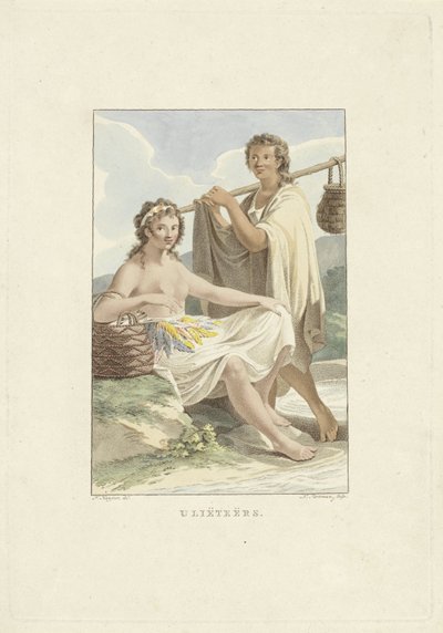 Mieszkańcy wyspy Ulietea (Raiatea) Ulieteans (tytuł na obiekcie) autorstwa Ludwig Gottlieb Portman