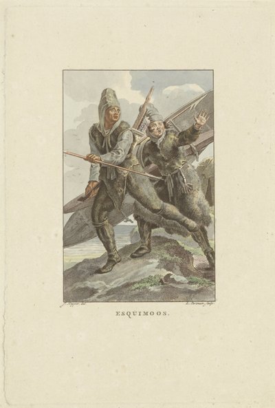 Uciekający Eskimosów Esquimoos (tytuł na obiekcie) autorstwa Ludwig Gottlieb Portman