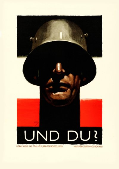 A ty Stalowy Hełm, Liga Żołnierzy Frontowych, 1929. autorstwa Ludwig Hohlwein
