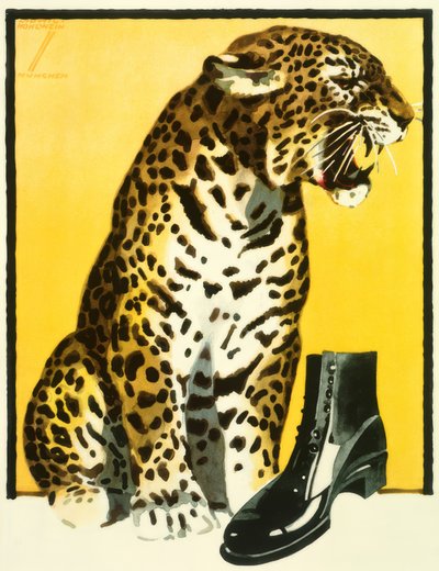Plakat do reklamy butów autorstwa Ludwig Hohlwein