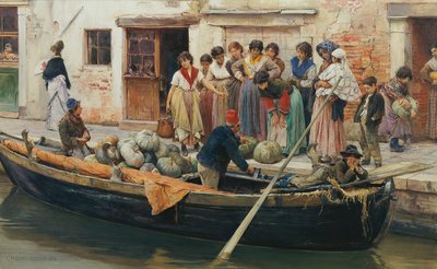 Sprzedawca dyni w Chioggia autorstwa Ludwig Johann Passini