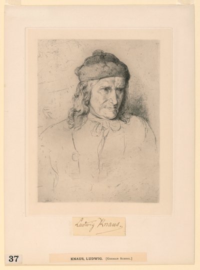 Mężczyzna w futrzanej czapce autorstwa Ludwig Knaus