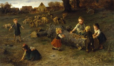 Placki błotne, 1873 autorstwa Ludwig Knaus