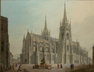 La Cathedrale Saint Guy de Prague - Katedra Świętego Wita w Pradze - Ludvik Kohl (1746-1821). olej na płótnie autorstwa Ludwig Kohl
